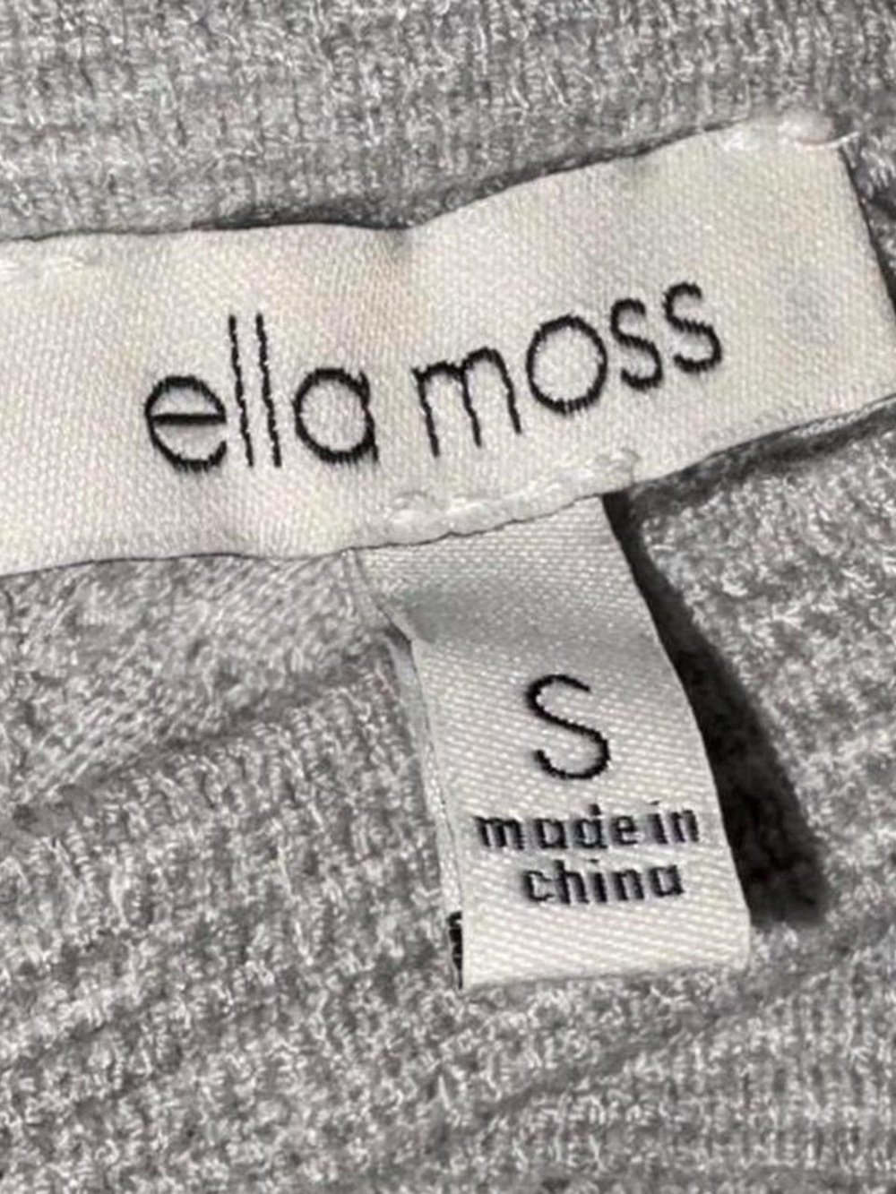 Ella Moss Grey Pointelle Knit Ruffle Trim Long Sleeve Sweater Top Sz S - Picture 2 of 6